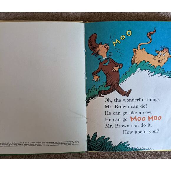 Dr Seuss Book Mr Brown Can Moo Can You Wonderful Noises Book Club Edition 1970 - Picture 6 of 9